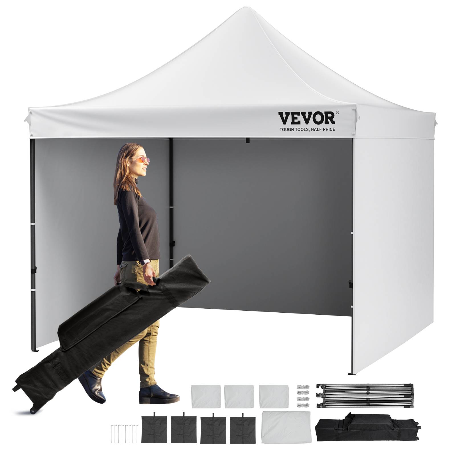 Vevor - VEVOR Tonnelle Pop-up 304,8x304,8 cm, Parois Latérales Amovibles, Résistante aux UV, Portable. - Image 1