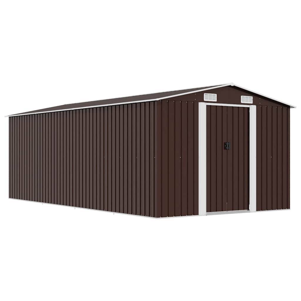 Vidaxl - Abri de jardin 257x489x181 cm Métal Marron 12.6m² vidaXL 143351