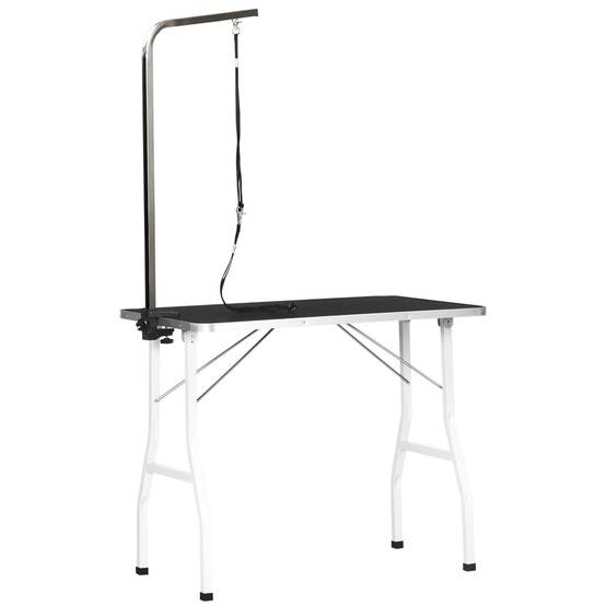 Table de toilettage pour chien intérieur 91.5 x 61.5 x 76 cm caoutchouc et aluminium noir - PANGIVO - Image 1