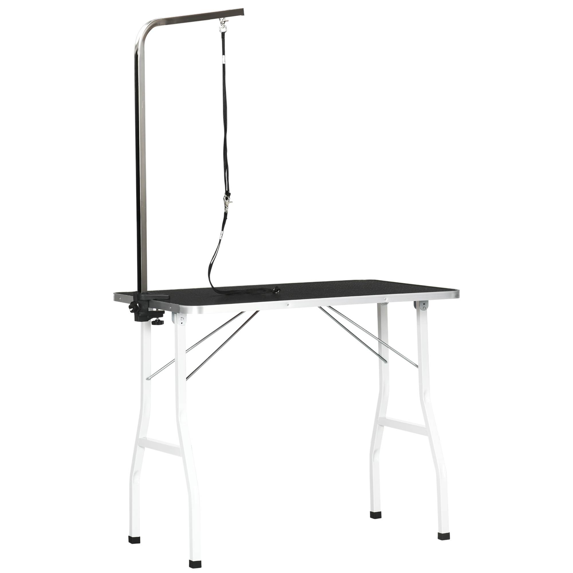 Table de toilettage pour chien intérieur 91.5 x 61.5 x 76 cm caoutchouc et aluminium noir - PANGIVO - Image 1