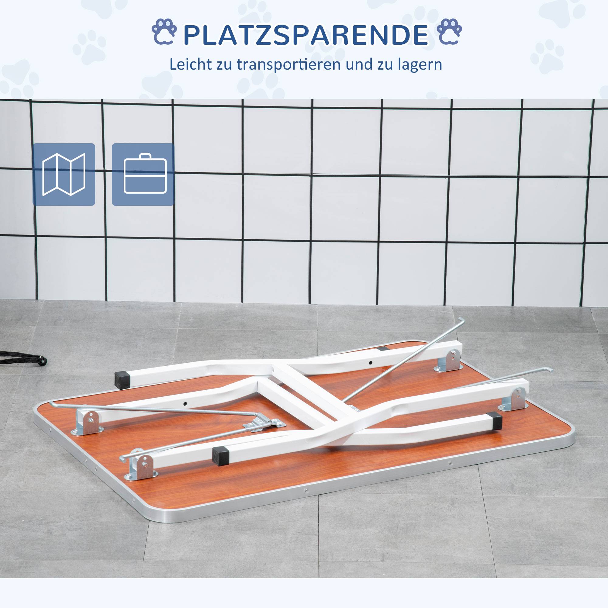 Table de toilettage pour chien intérieur 91.5 x 61.5 x 76 cm caoutchouc et aluminium noir - PANGIVO - Image 6