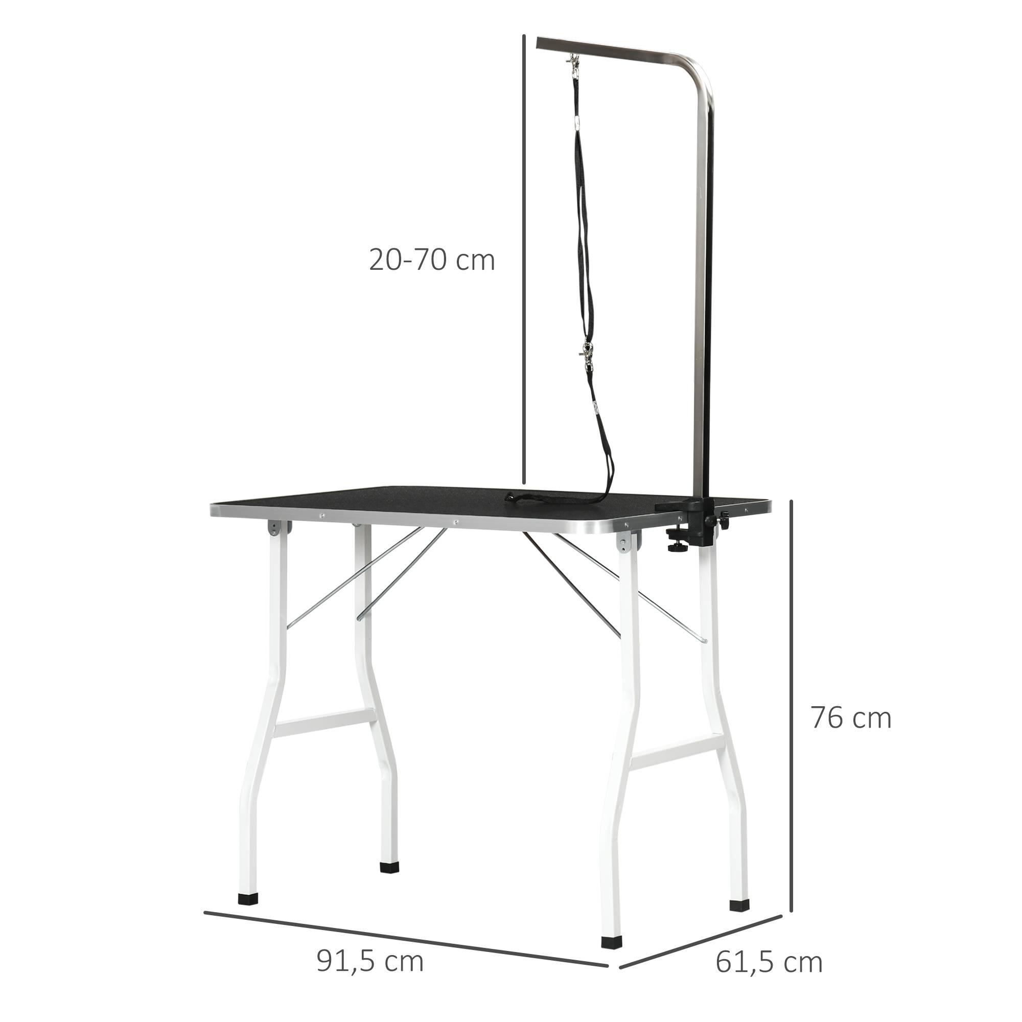 Table de toilettage pour chien intérieur 91.5 x 61.5 x 76 cm caoutchouc et aluminium noir - PANGIVO - Image 3