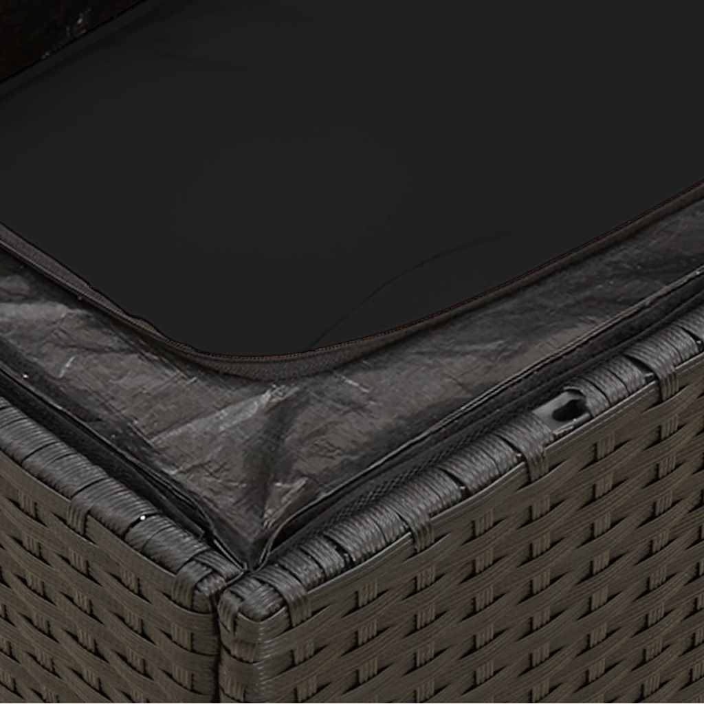 Canapé Extérieur 3 Places Poly Rotin avec Espaces de Rangement et Sacs Étanches – Noir – ComfortXL Outdoor Living - Image 9