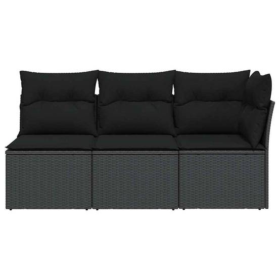 Canapé Extérieur 3 Places Poly Rotin avec Espaces de Rangement et Sacs Étanches – Noir – ComfortXL Outdoor Living - Image 4