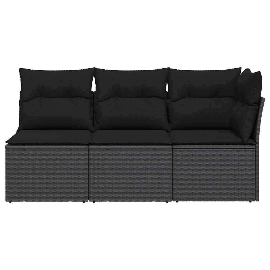 Canapé Extérieur 3 Places Poly Rotin avec Espaces de Rangement et Sacs Étanches – Noir – ComfortXL Outdoor Living - Image 4
