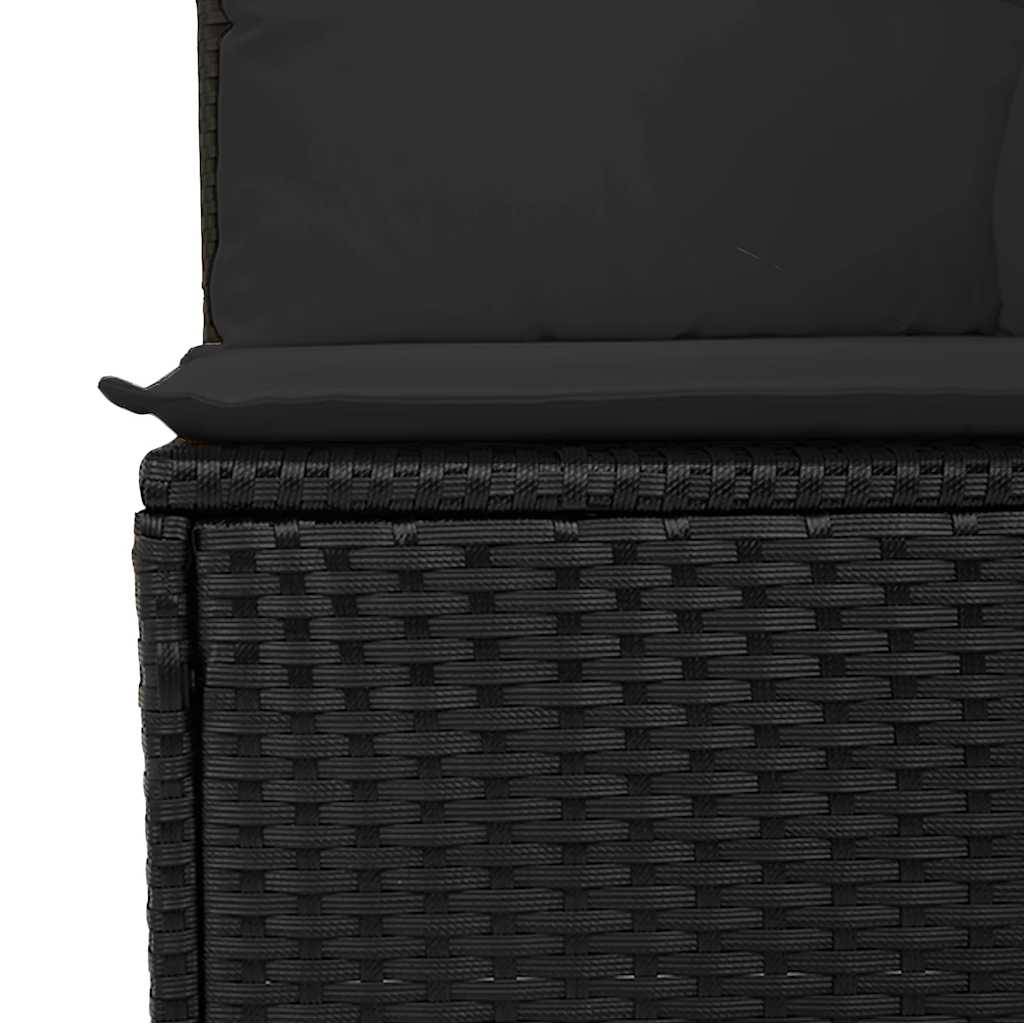 Canapé Extérieur 3 Places Poly Rotin avec Espaces de Rangement et Sacs Étanches – Noir – ComfortXL Outdoor Living - Image 8