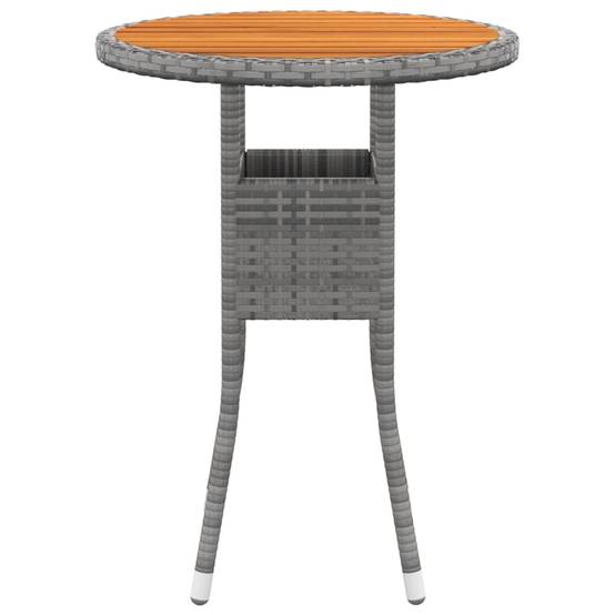 ComfortXL - Salon de Jardin 5P Rond Résine Tressée Table Bois avec Tabourets Gris – ComfortXL Outdoor Living - Image 6