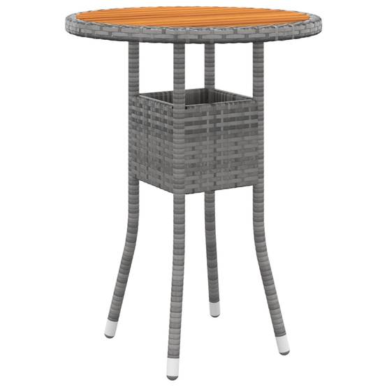 ComfortXL - Salon de Jardin 5P Rond Résine Tressée Table Bois avec Tabourets Gris – ComfortXL Outdoor Living - Image 5