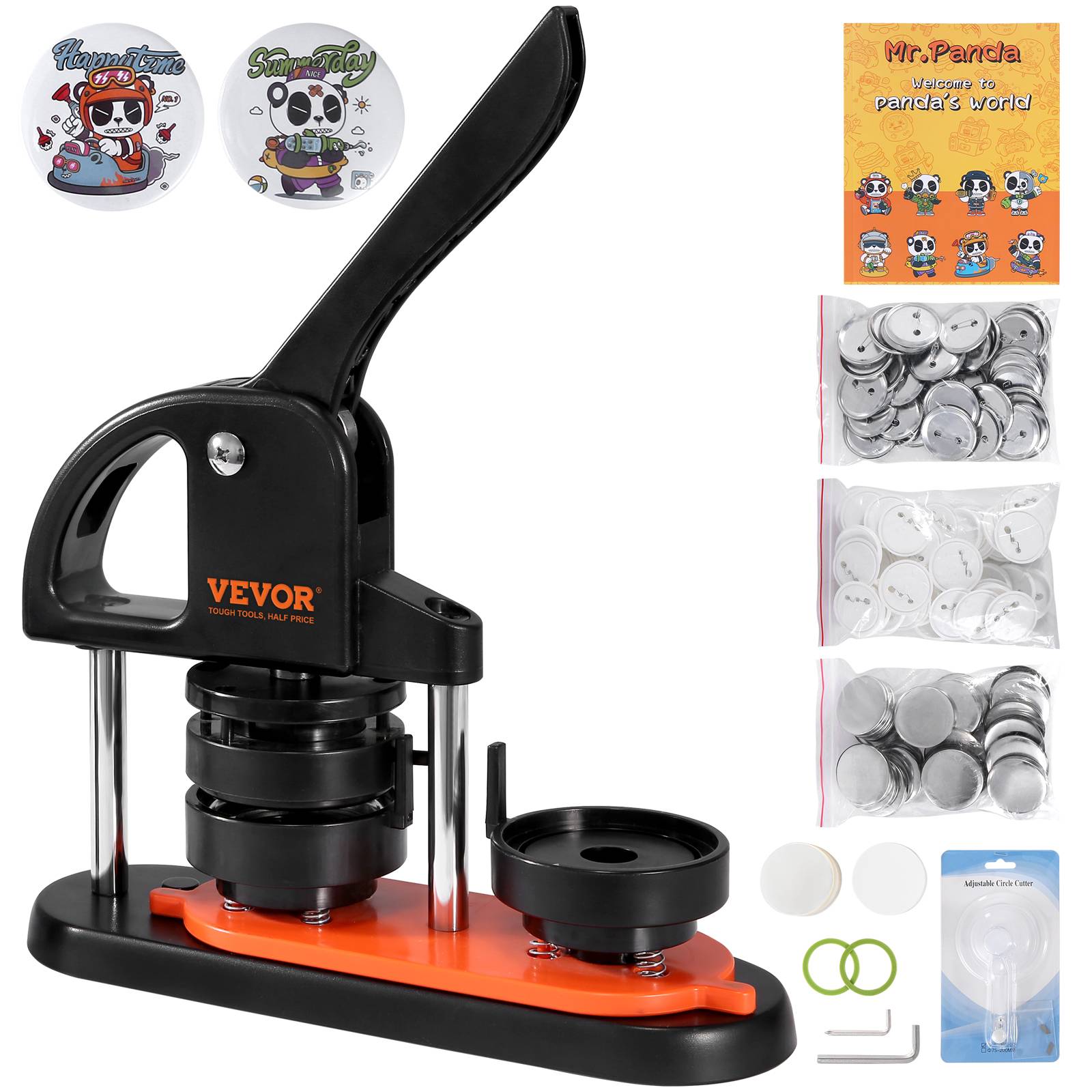Vevor - VEVOR Machine à badges 58mm avec 100 kits consommables et coupe-cercle, pour fabrication badges en plastique. - Image 1