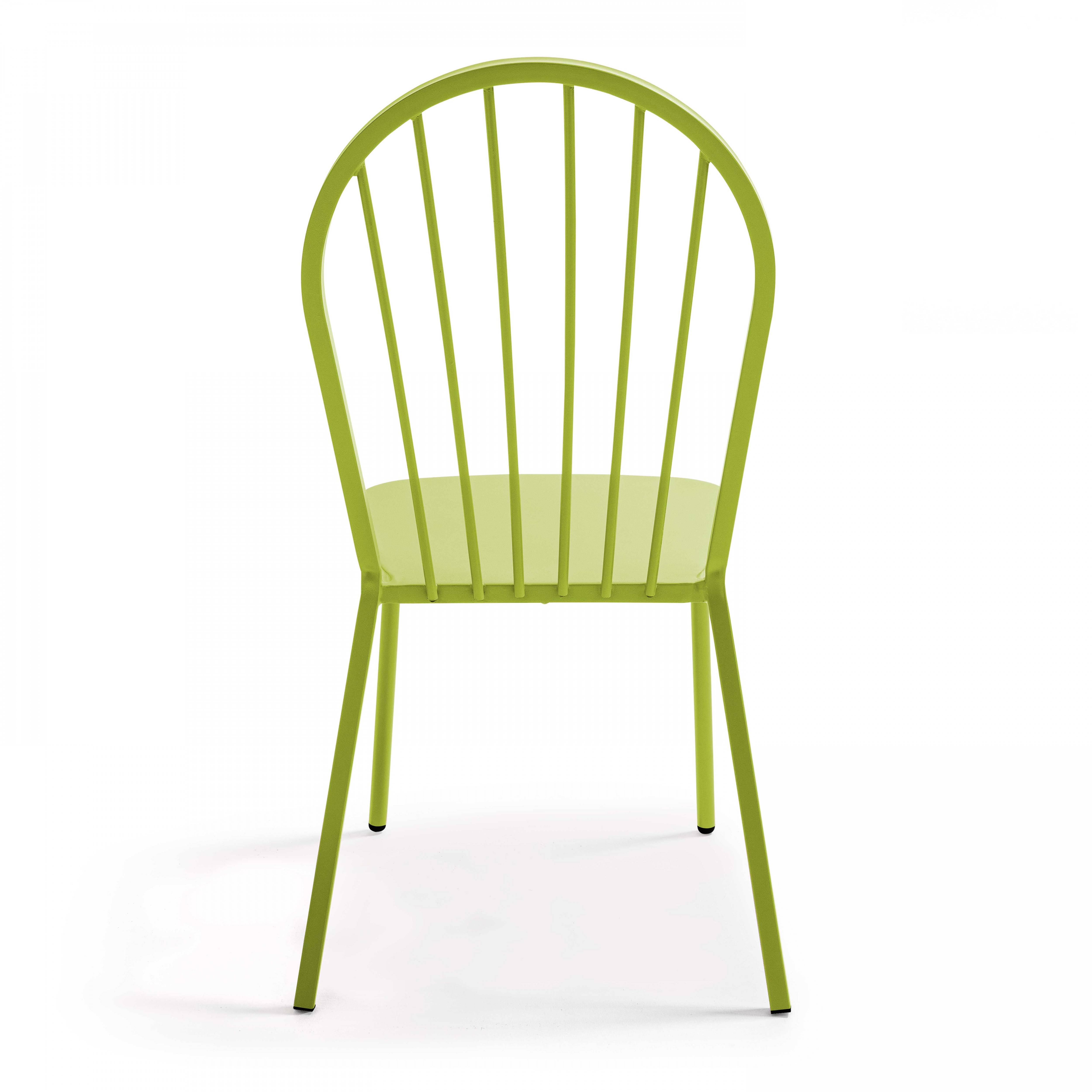 Oviala - Chaise bistrot de jardin en métal vert Honfleur - Oviala - Image 3