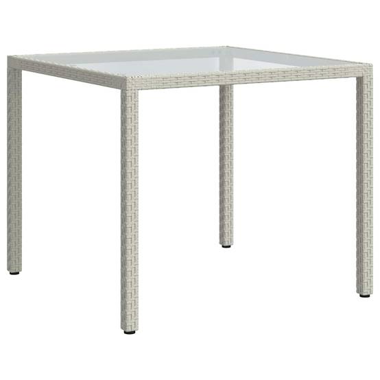 Table de jardin résine tressée blanc verre trempé 90 x 90 x 75 cm - PANGIVO - Image 5