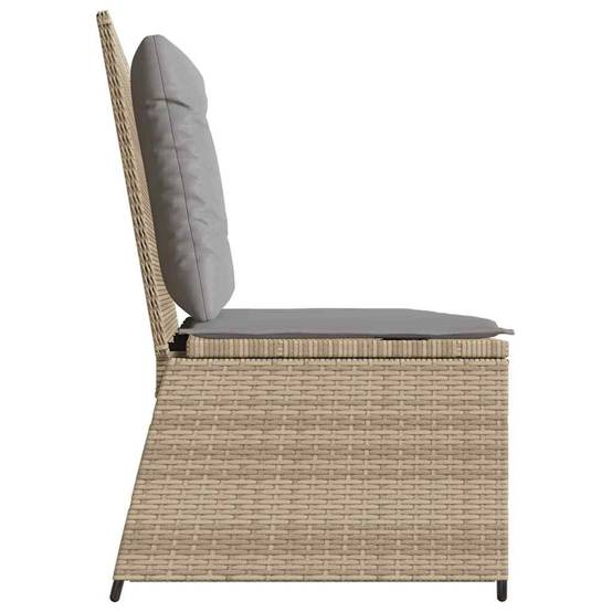 Banc inclinable de jardin | Banquette De Jardin | Banc Extérieur avec coussins beige résine tressée Maison Chic - Image 5