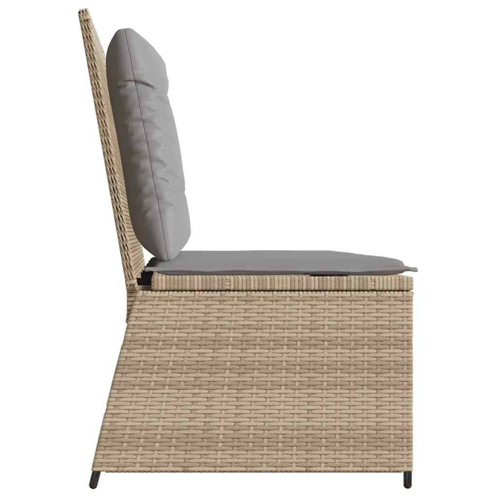 Banc inclinable de jardin | Banquette De Jardin | Banc Extérieur avec coussins beige résine tressée Maison Chic - Image 5