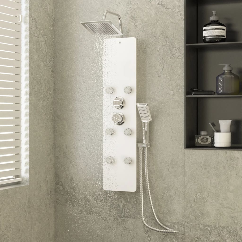 Vidaxl - Panneau de douche Verre 25x47,5x130 cm Blanc - vidaXL - Imagen 2
