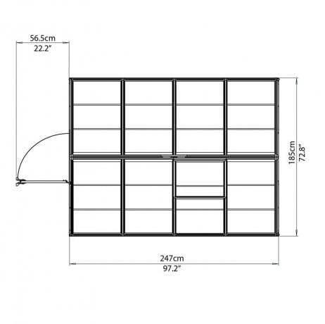 Canopia - Serre de jardin en polycarbonate Harmony 4,50 m², Couleur Argent, Ancrage au sol Oui - Imagen 7