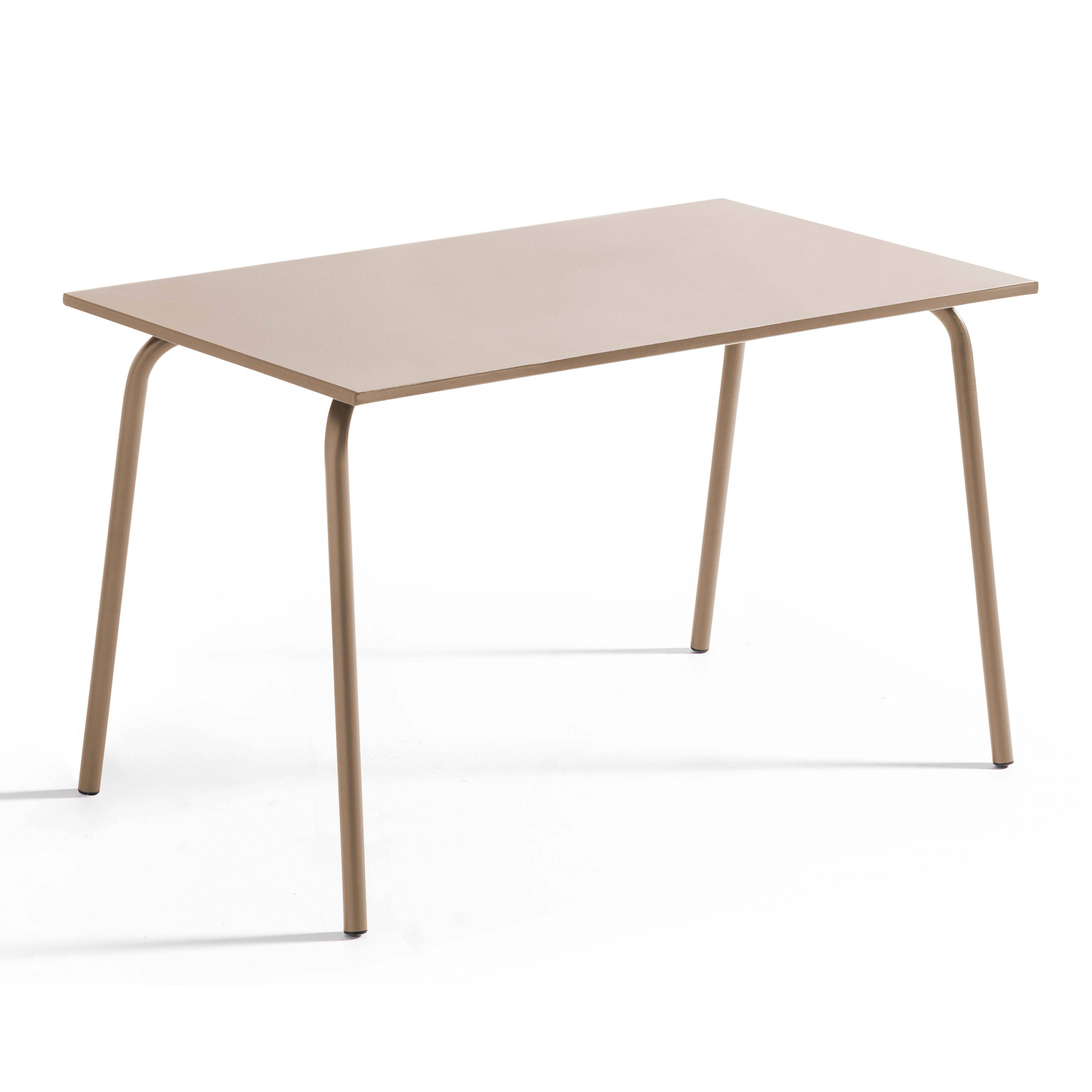 Oviala - Ensemble table de jardin et 4 fauteuils en métal taupe Palavas - Oviala - Imagen 5