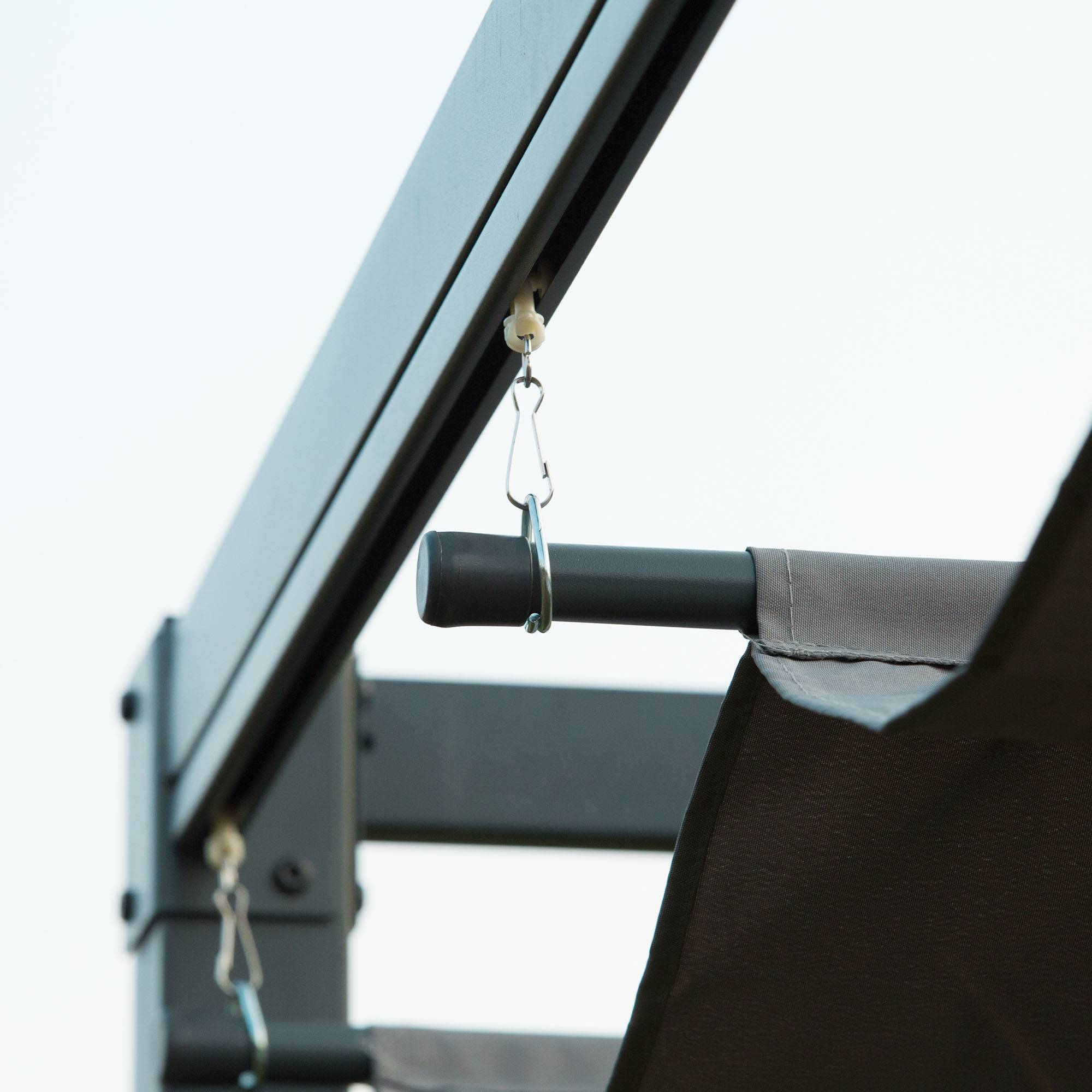 Outsunny - Pergola rétractable coulissante 3x2m structure métal époxy anticorrosion toile polyester 180g/m² gris - HOMCOM - Image 8