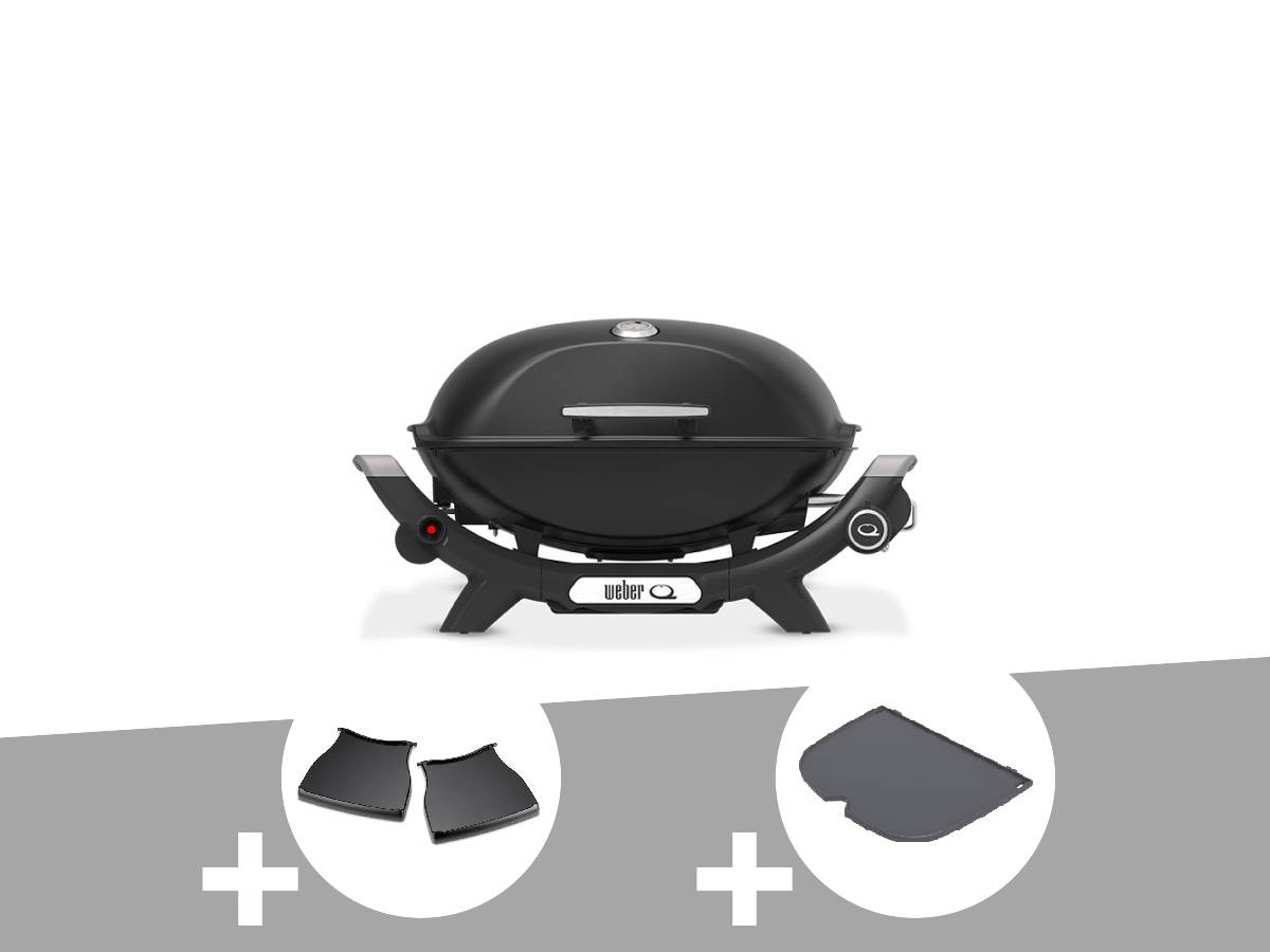 Weber - Barbecue à gaz Q 2100N noir + Plan de travail + Plancha (1/2) - Weber - Image 1