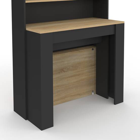 Table buffet haut extensible ORLANDO 8 personnes bois et noir 235 cm - Image 5