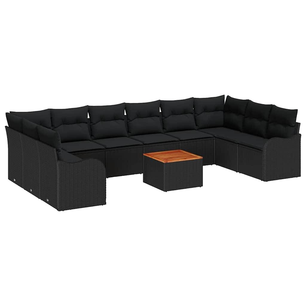 ComfortXL - Salon de Jardin Noir 10 Places en Polyrotin et Bois avec Coffres de Rangement Intégrés – ComfortXL Outdoor Living - Image 2