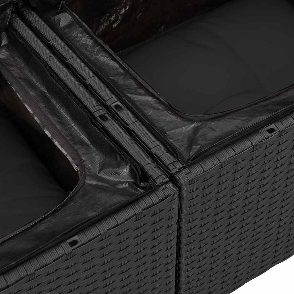 ComfortXL - Salon de Jardin Noir 10 Places en Polyrotin et Bois avec Coffres de Rangement Intégrés – ComfortXL Outdoor Living - Image 9