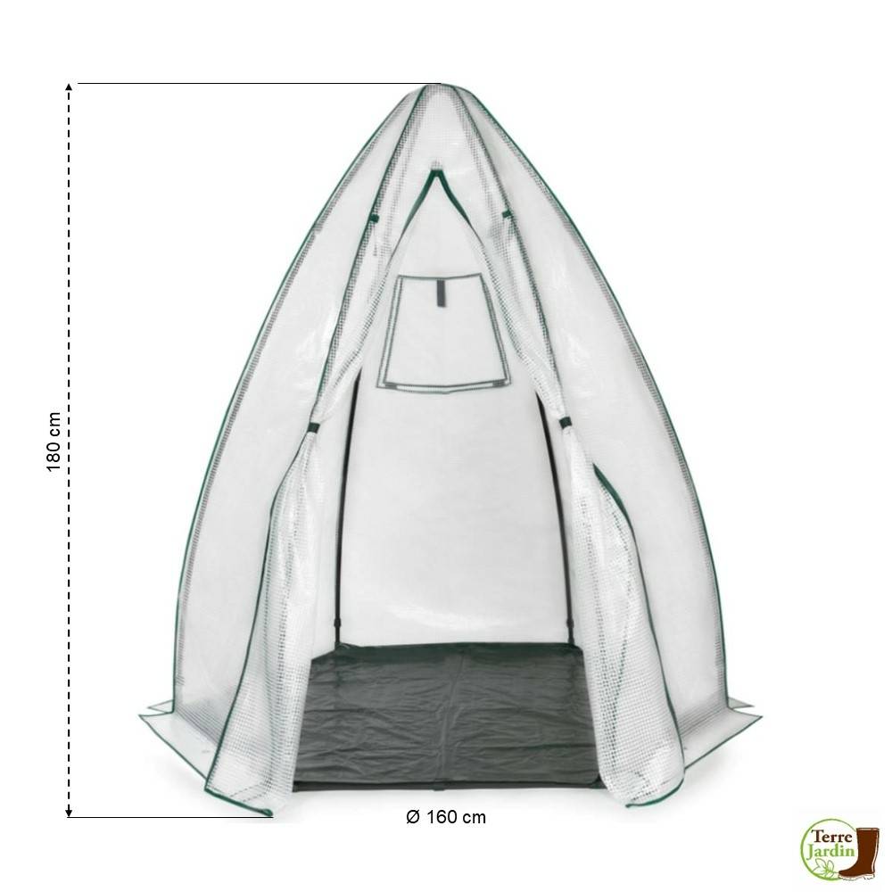 Serre quatre saisons forme dôme "tipi" Ø 160 x H. 180 Transparent - Image 2