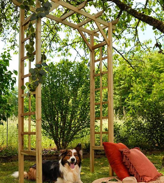 Jardipolys - Pergola double droite en bois pin 140 x 214,5 x 60 cm - PASSIFLORE Jardipolys - Image 3