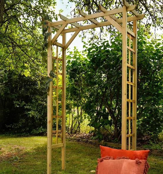 Jardipolys - Pergola double droite en bois pin 140 x 214,5 x 60 cm - PASSIFLORE Jardipolys - Image 2