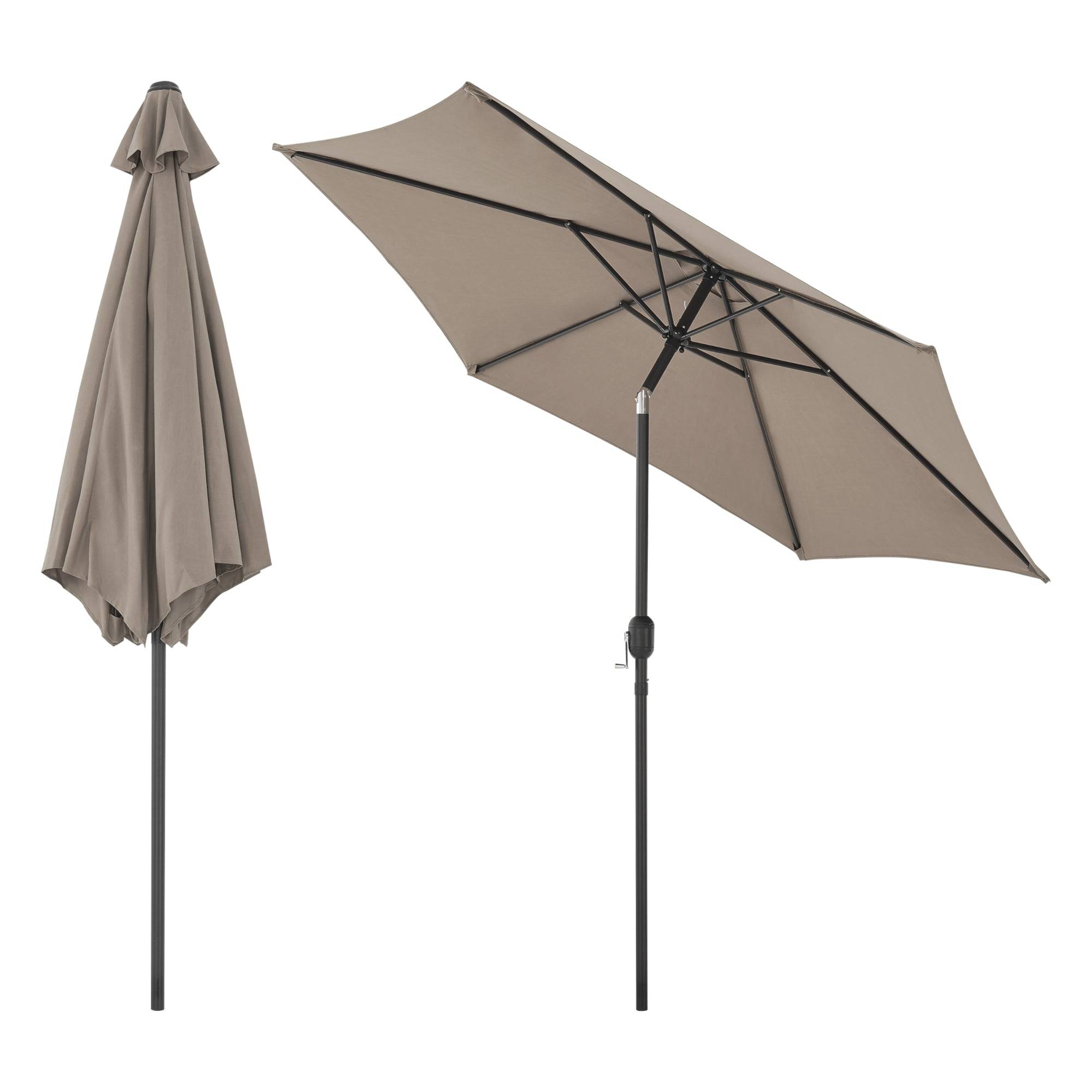 Helloshop26 - Parasol hexagonal polyester 270 x 235 khaki - Imagen 3