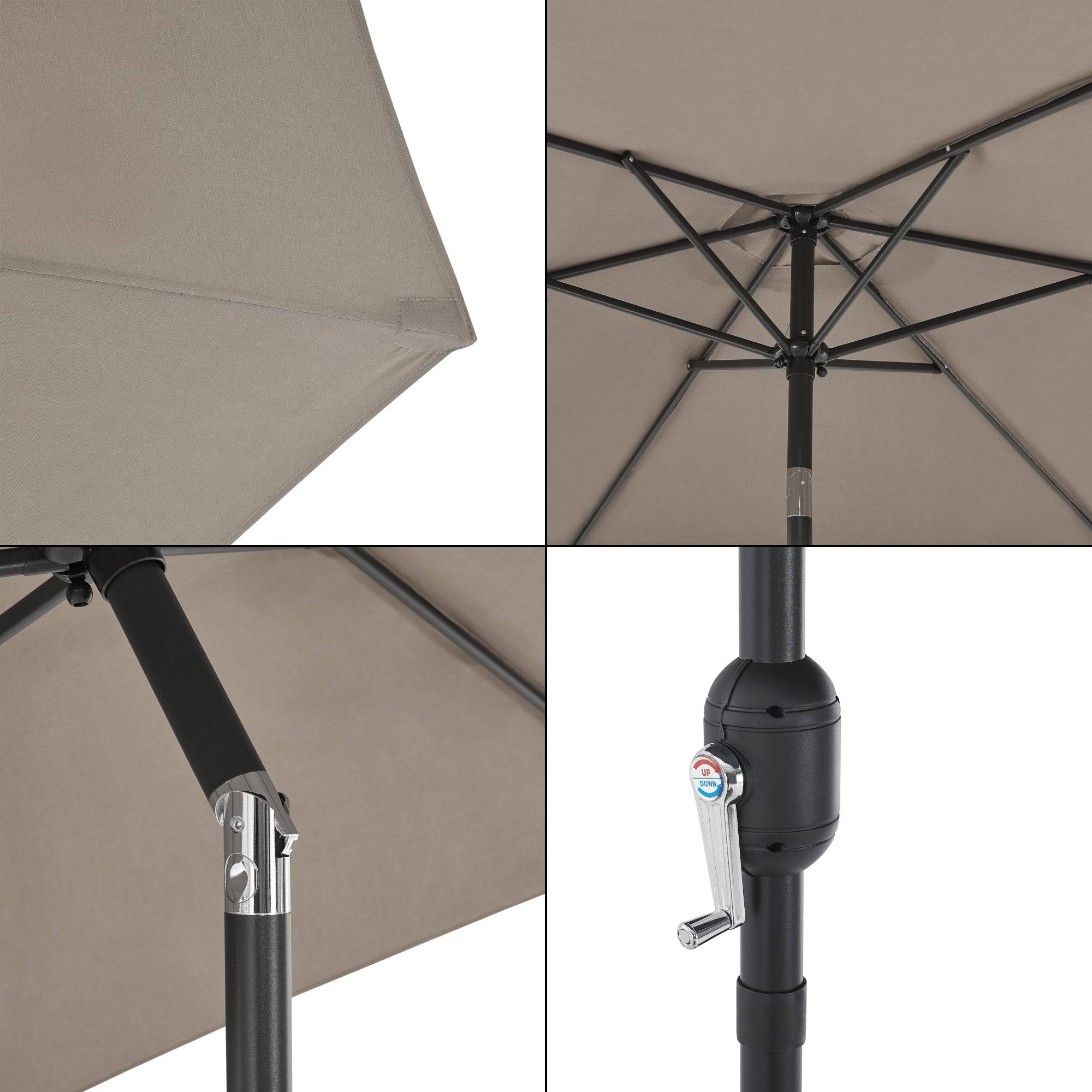 Helloshop26 - Parasol hexagonal polyester 270 x 235 khaki - Imagen 5