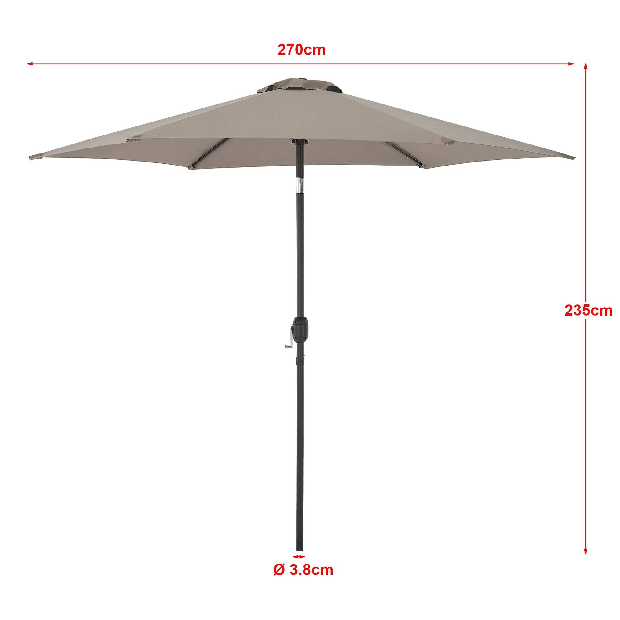 Helloshop26 - Parasol hexagonal polyester 270 x 235 khaki - Imagen 2