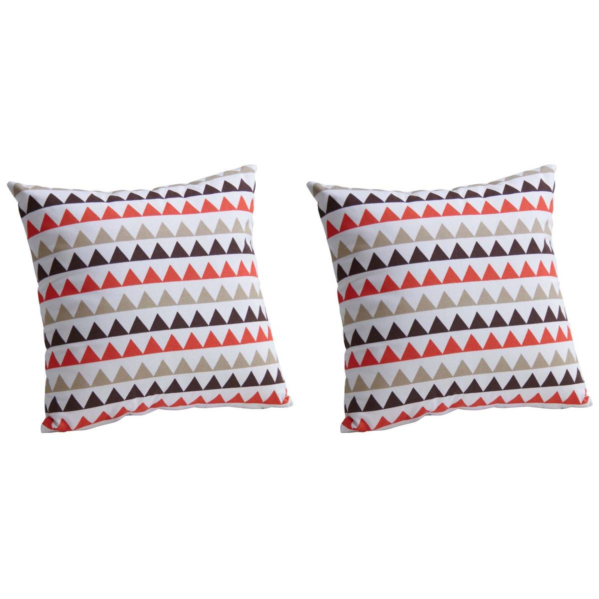 Aubry Gaspard - Housse de coussin en coton (Lot de 2) Ligne triangle