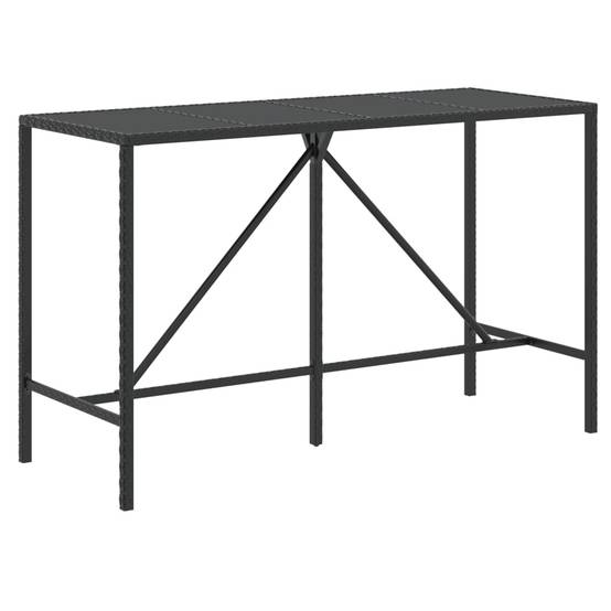 Helloshop26 - Ensemble de bar de jardin 9 pièces avec coussins noir poly rotin - Imagen 4