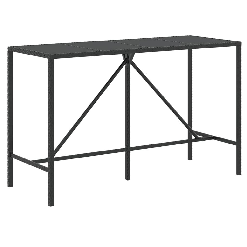 Helloshop26 - Ensemble de bar de jardin 9 pièces avec coussins noir poly rotin - Imagen 4
