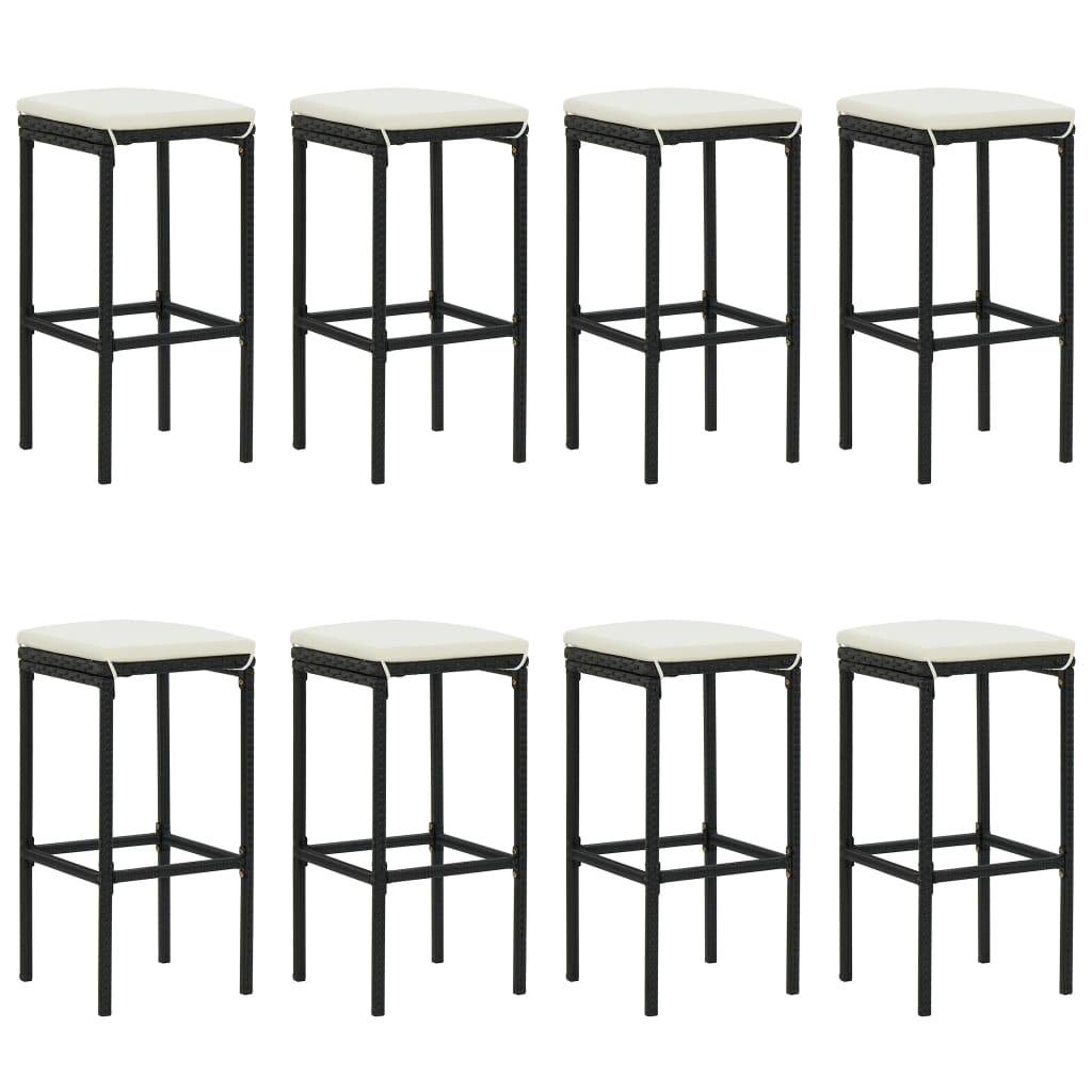 Helloshop26 - Ensemble de bar de jardin 9 pièces avec coussins noir poly rotin - Imagen 2