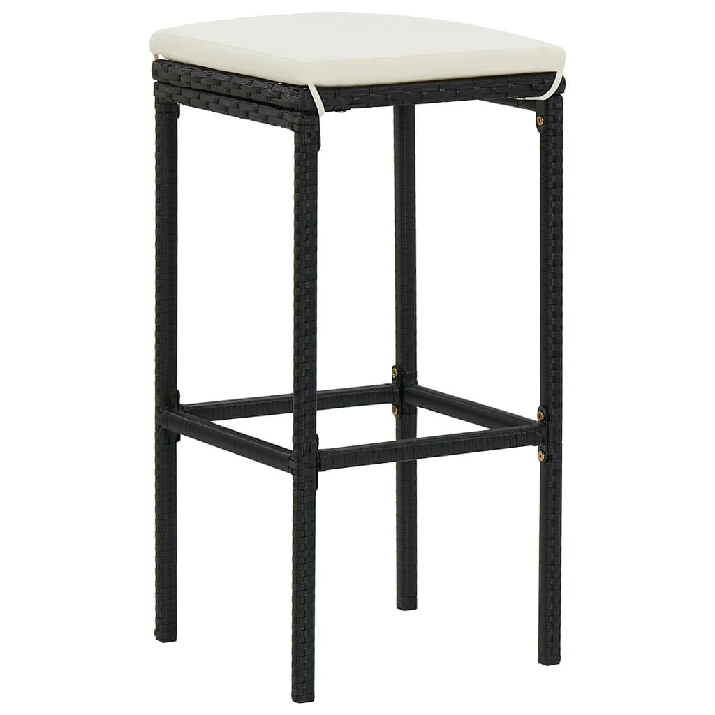 Helloshop26 - Ensemble de bar de jardin 9 pièces avec coussins noir poly rotin - Imagen 3