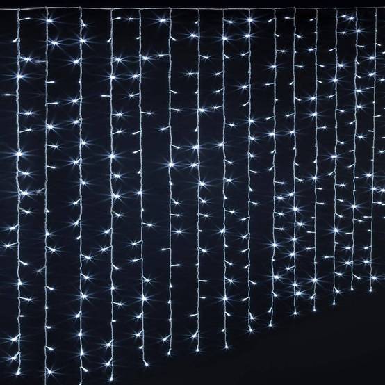 Rideau de façade lumineux 200 LED 0,9m avec timer extérieur blanc froid FEERIC LIGHTS & CHRISTMAS - Image 2