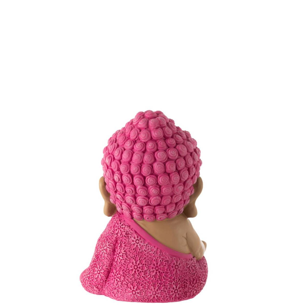 J-Line - Statuette Moine Zen "Toby" 19cm Rose - Image 3
