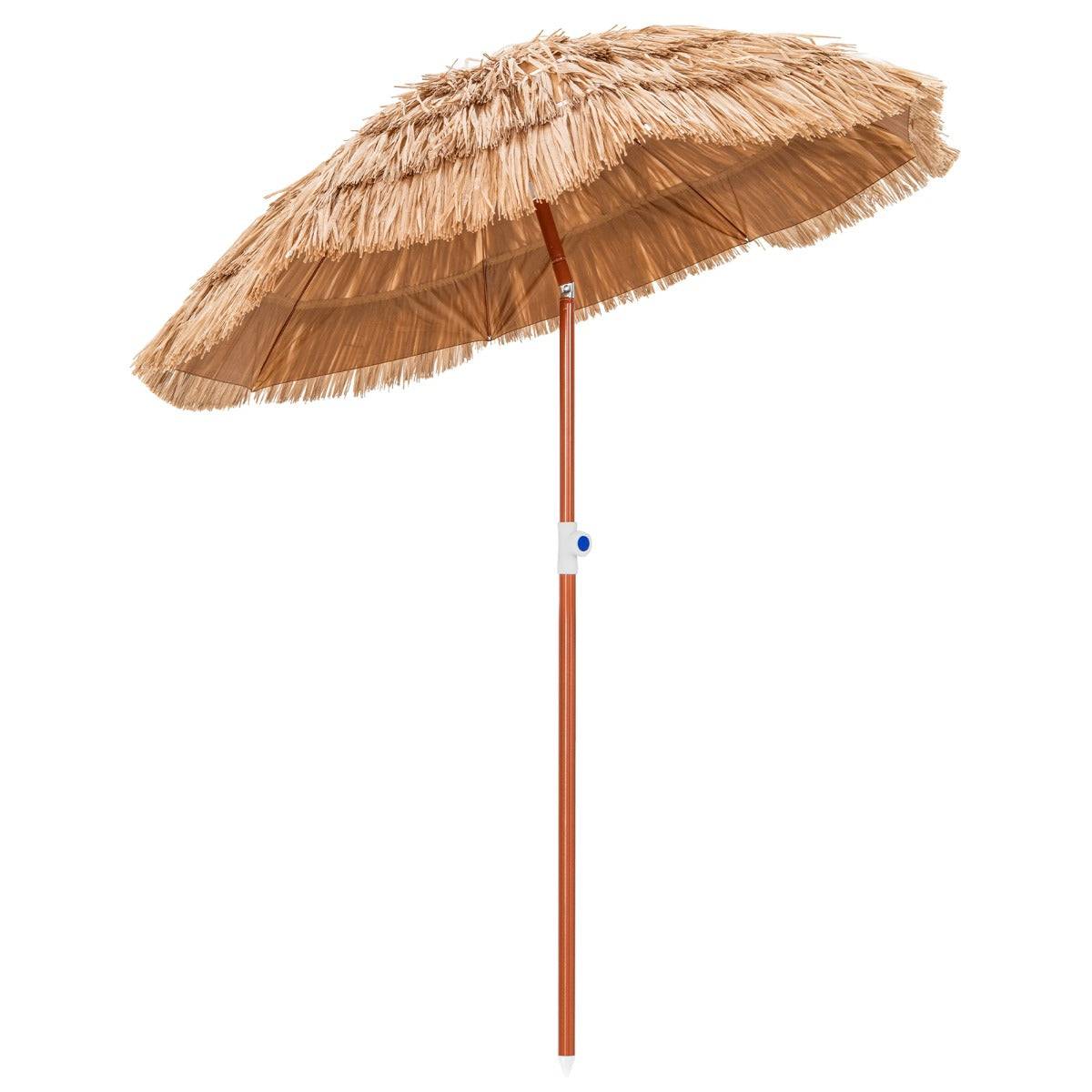 Helloshop26 - Parasol de terrasse en chaume, parasol tiki hawaïen de 175 cm avec sac de transport design inclinable parasol de table ou de marché extérieur pliable - Imagen 1