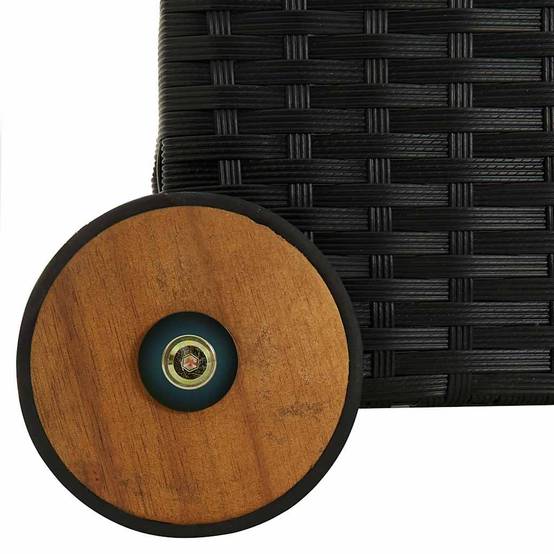 Coffre de Jardin en Résine Tressée sur Roues Sac Étanche pour Terrasse Noir 120x65x61 cm – ComfortXL Outdoor Living - Image 7