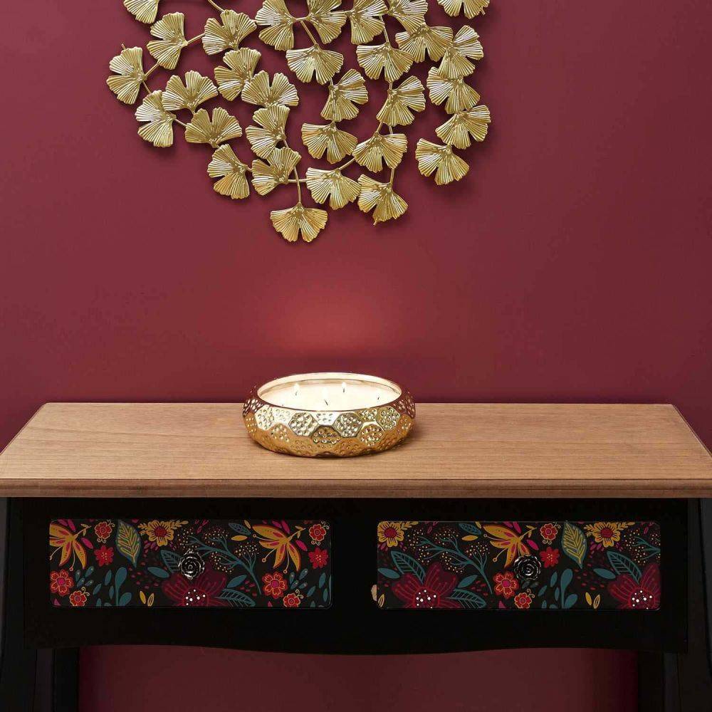 The Home Deco Factory - Bougie parfumée en céramique or du temps 10 mèches - Imagen 2
