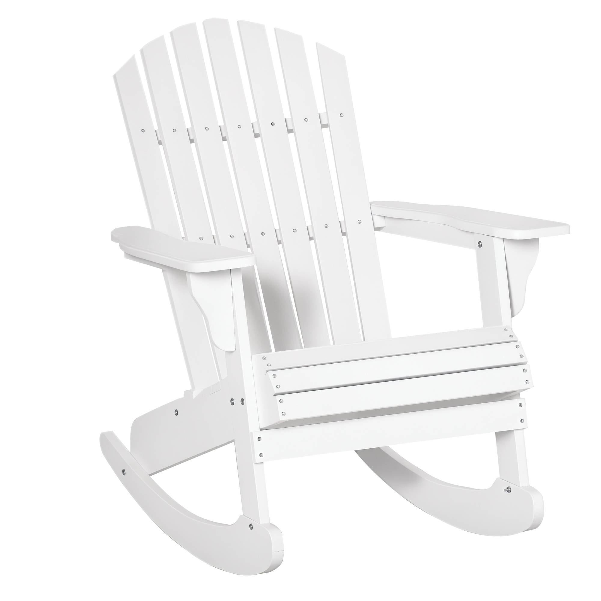 Chaise de jardin Adirondack, fauteuil à bascule, fauteuil de jardin, mobilier de jardin, chaise de balcon, blanche, 77 x 94 x 97 cm - Image 1