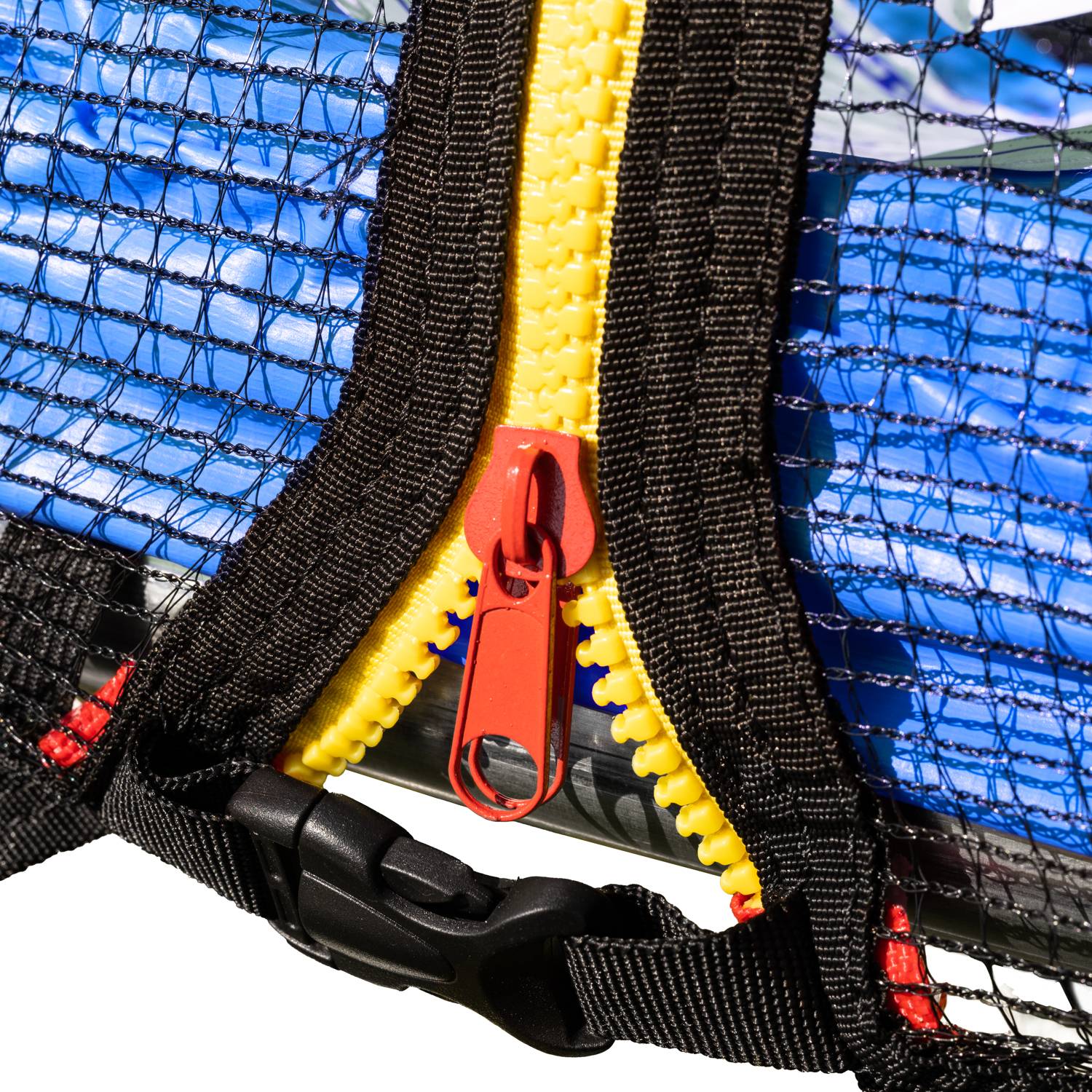 Happy Garden - Pack Premium Trampoline 430cm réversible bleu / vert MELBOURNE + filet, échelle, bâche et kit d'ancrage - HAPPY GARDEN - Imagen 4