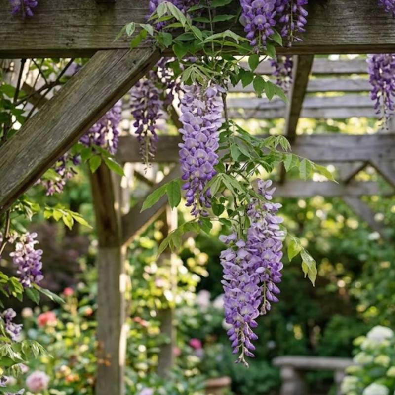 Glycine d'Amérique Amethyst Fall® à fleurs Violette - feuillage Caduc - Godet - 5/20 cm-  hauteur à maturité De 3,00 m à 5,00 m - Image 3