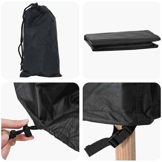 ComfortXL - Bâche de Protection Très Haute Tissu Oxford 420D Étanche Anti-UV pour Salon de Jardin Noir 320x320x105 cm – ComfortXL Outdoor Living - Image 8