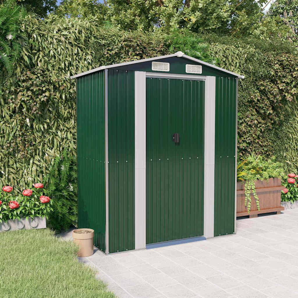 PANGIVO - Abri de jardin avec porte coulissante - Acier galvanisé - Vert 192x108x223 cm - Surface au sol 2,07m² - PANGIVO - Image 2