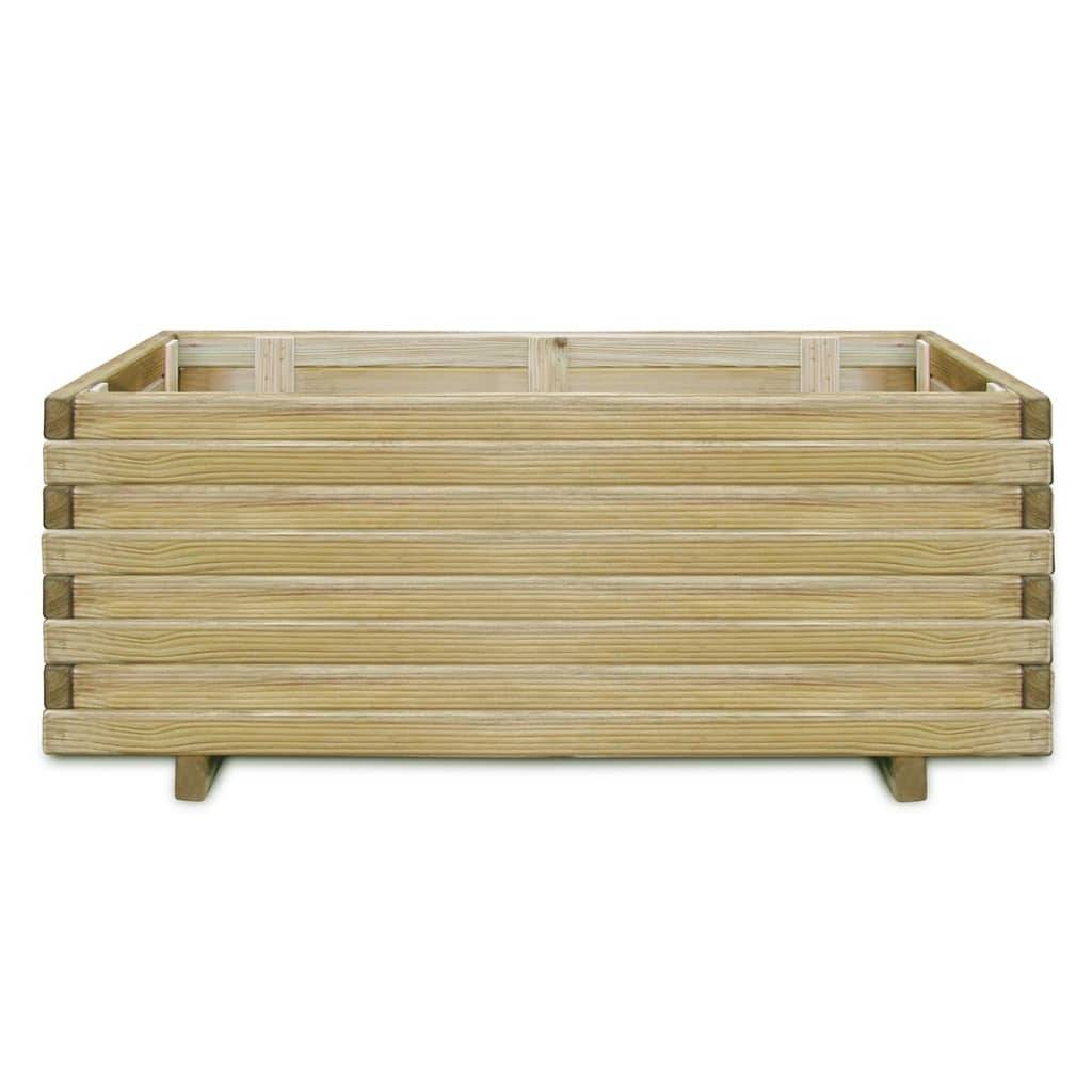 Makastle Jardinière en Bois Rectangulaire Lit Surélevé, Bac à Fleurs Jardin, Exterieur Plante Lit, Pot de Fleurs sur Pieds, Pot de Plantes, Exterieur Potager Jardin, Cire Marron 60x40x50 cm