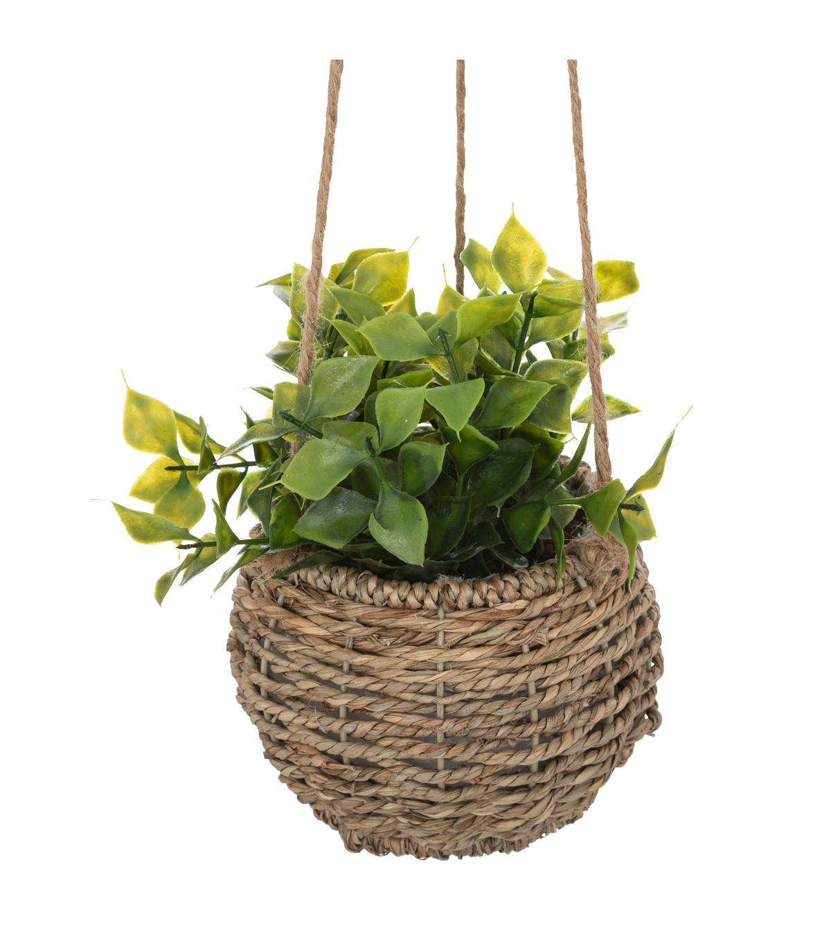 Plante artificielle suspendue pot en roseau H 60 cm - Imagen 2