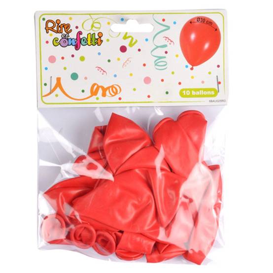 Lot de 10 Ballons en Latex "Gonflables" 30cm Rouge - Image 2