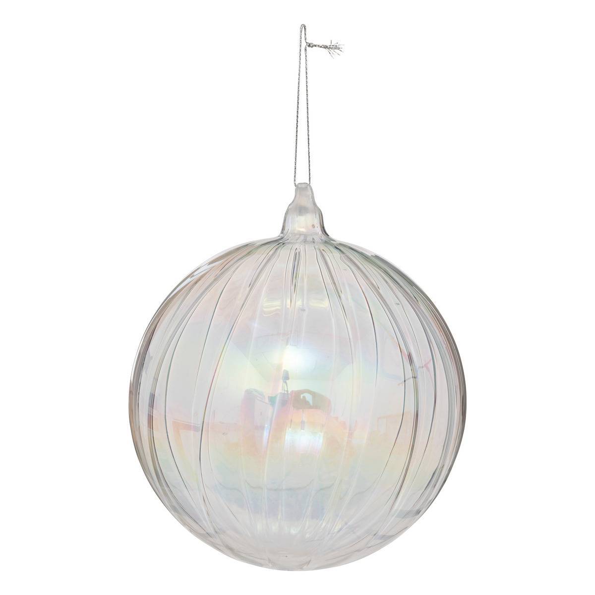 Fééric Lights & Christmas - Boule de Noël "Souffle polaire" transparente en verre D14cm - Feeric Lights & Christmas - Imagen 1